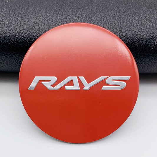 4-Piece Pack 45mm Red Wheel Center Stickers, Hub Stickers, Rim Stickers