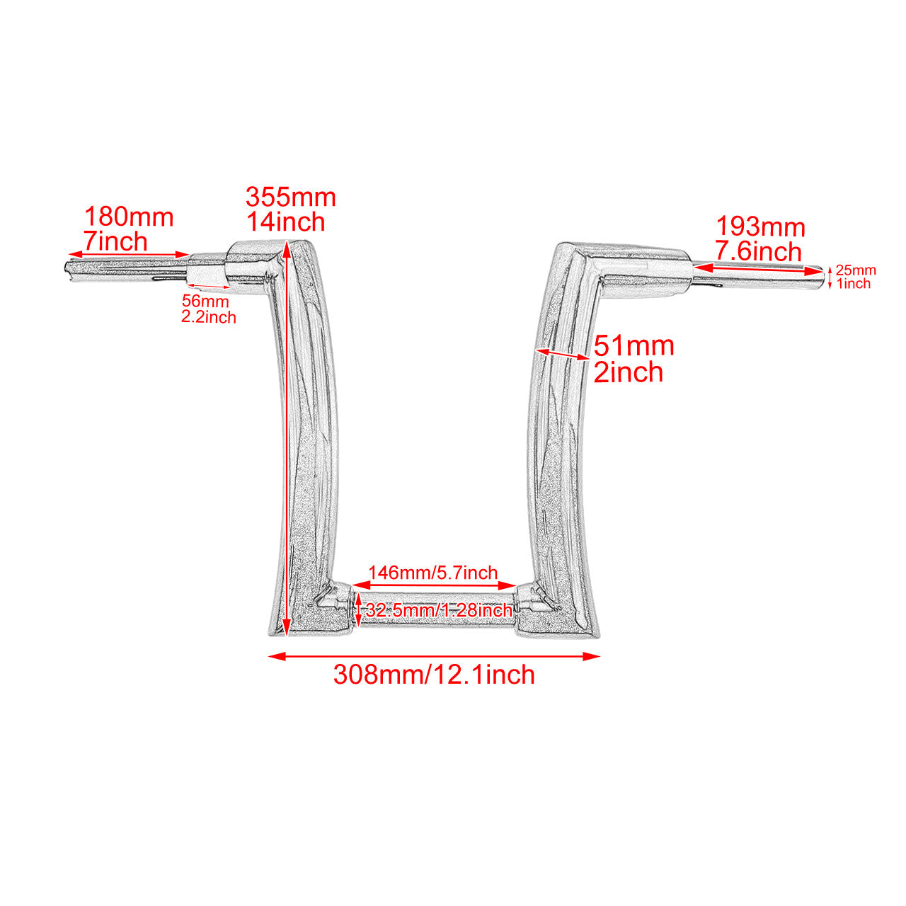 Black 14 Ape Hanger Handlebar 1.25 Rise for Harley Street Electra Glide 00-13