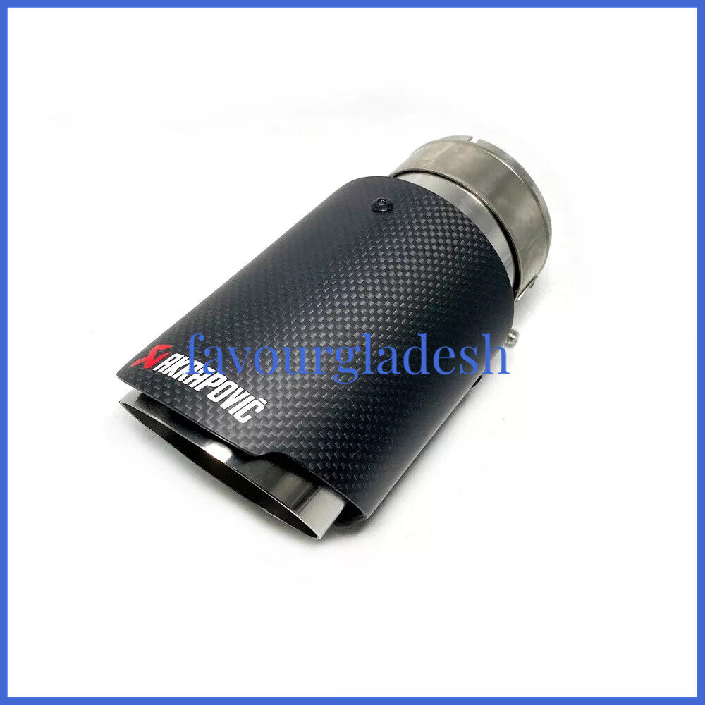 1PCS ID:2.5 (63mm) OD:4.0 (101mm) Akrapovic Carbon Fiber Exhaust Tip End Pipe