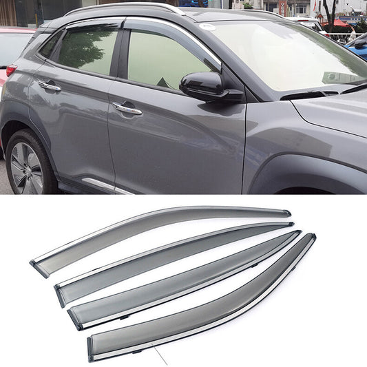 for Hyundai Kona 2018-2023 Window Visor Vent Shade Wind Deflector Sun Rain Guard