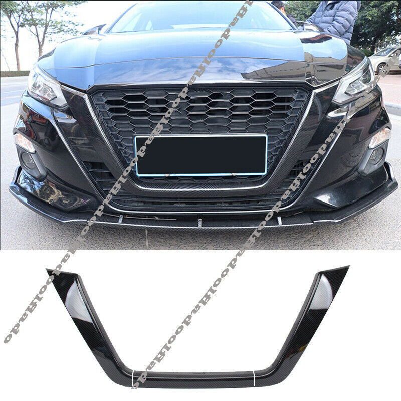 for Nissan Altima 2019-22 Carbon Fiber FRONT Bumper Grill Grille Moulding Covers