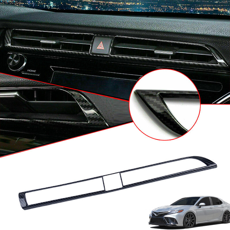 Dash Console Air Vent Cover Carbon Fiber Style Trim for Toyota for Camry 2018-2020