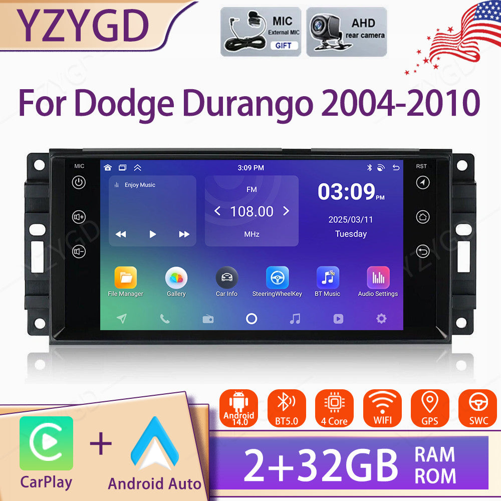 7 Android Auto Carplay Car Stereo Radio for Dodge Durango 2004-2010 GPS WIFI