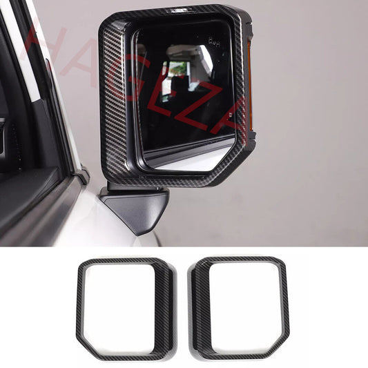 Carbon ABS Rearview Mirror Rain Eyebrow Trim For Toyot@ for Land Cruiser LC250 2024+