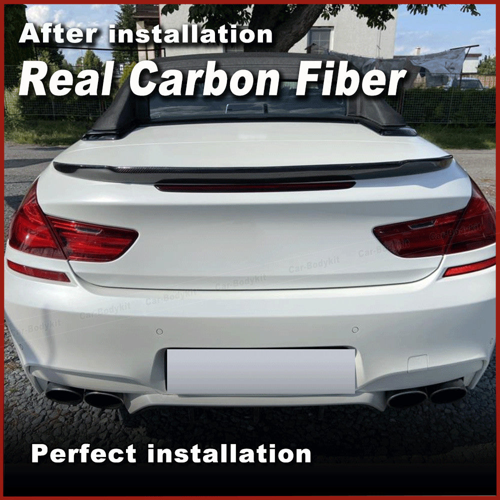 for BMW 6 Series F12 640i 650i Convertible 13-18 REAL Carbon Rear Trunk Spoiler
