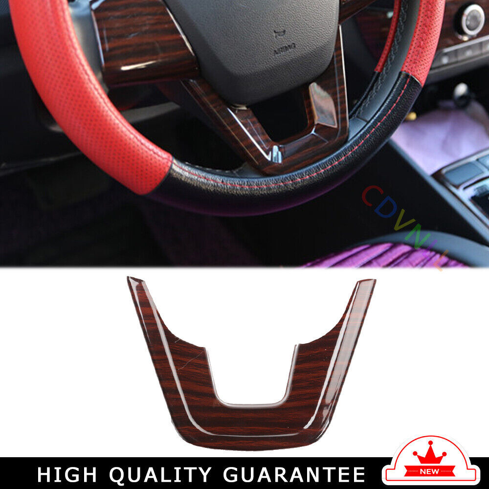 Inner Steering Wheel U Type Cover Trim Fit for Hyundai IX25 2015-2019 Red Wood