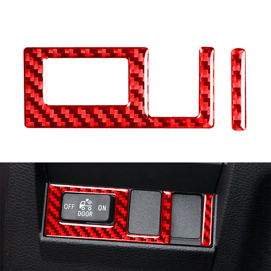 Carbon Fiber Style Head Light Switch Button Cover for Toyota Tundra 2014-21 Red