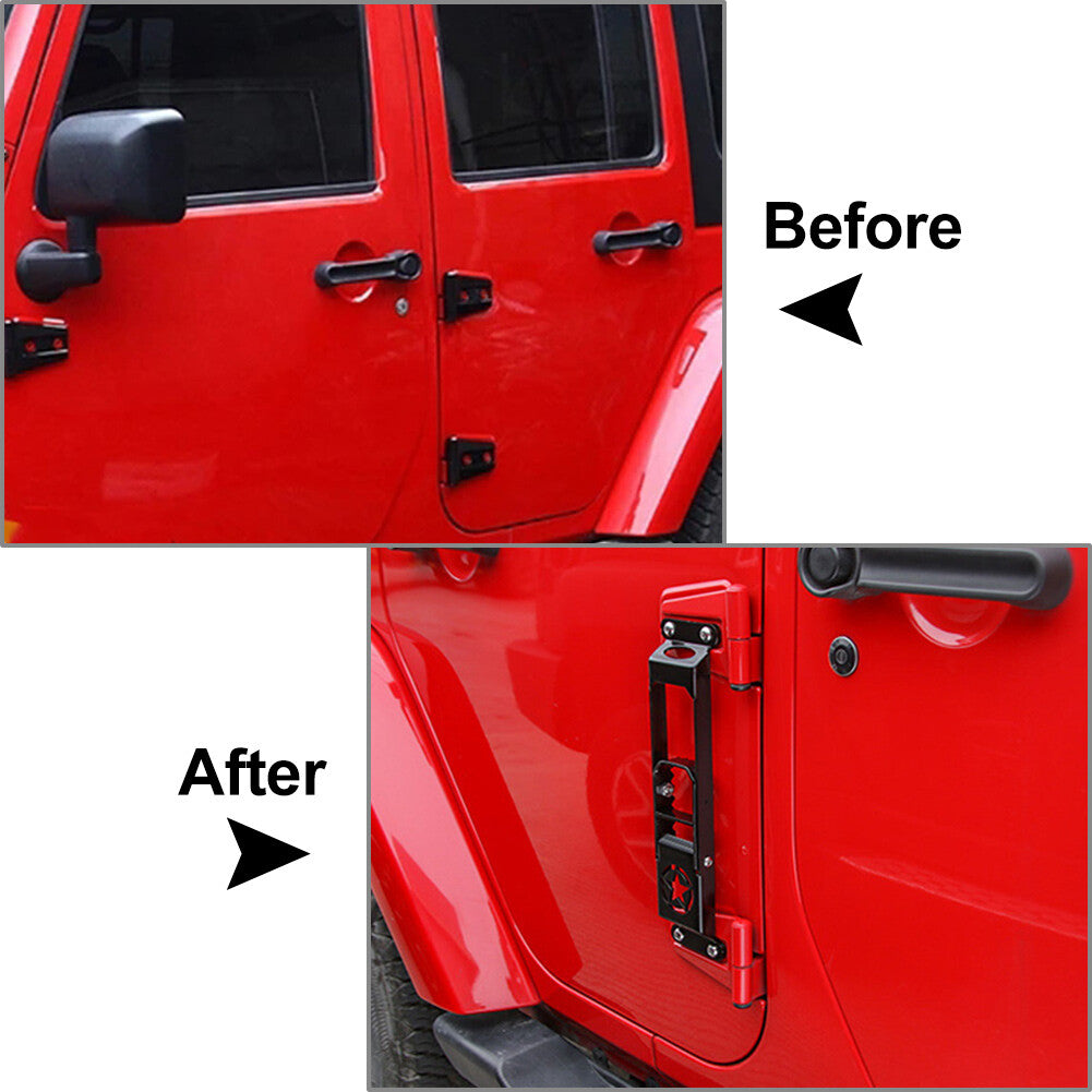 Door Hinged Step Pedals Foot Pegs Fit for Jeep for Wrangler JK JL