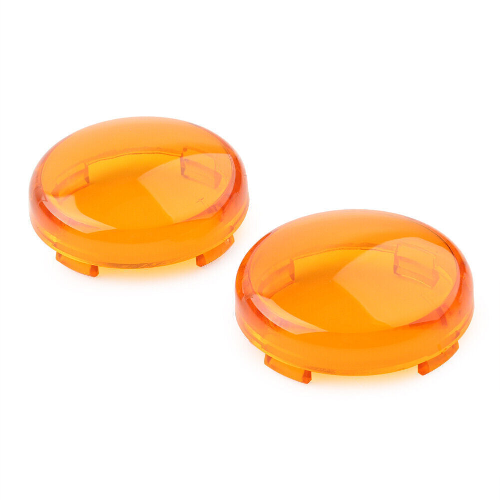 2 Turn Signal Lens Light Cover Guard Amber for Harley Touring Softail Dyna 2PCS