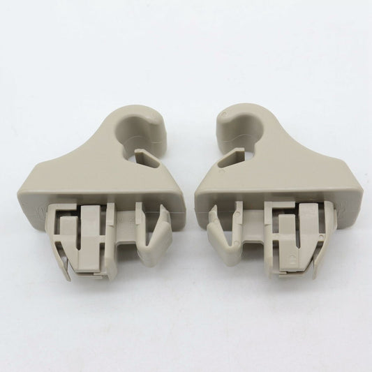 2X Beige Sun Visor Hook Holder Clip Fits for Mitsubishi Pajero Montero III 2000-2006
