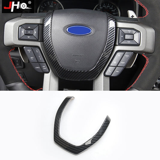 Steering Wheel Button Cover Sticker Carbon Fiber for Ford F150 2017-2020