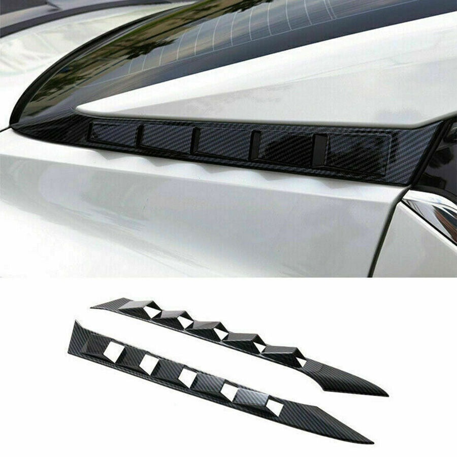 2X Rear Window Louver Shutter Strip for Nissan Sentra 2020-23 ABS Carbon Fiber