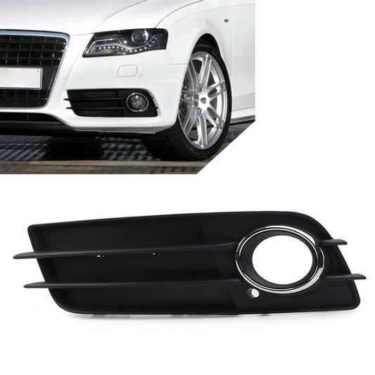 for Audi for A4 B8 S4 2008-2012 Front Bumper Fog Light Grille Cover With Chrome Ring