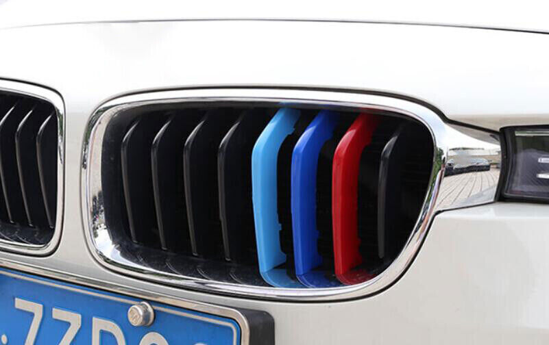 for BMW 3-Series F30 2014-2018 ABS Front Bumper Mesh Grill Grille Strip Trim 3P