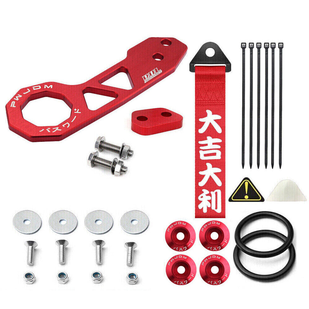 Red Universal JDM Aluminum Racing Car Rear Tow Hook Trailer Ring for Honda for Civic