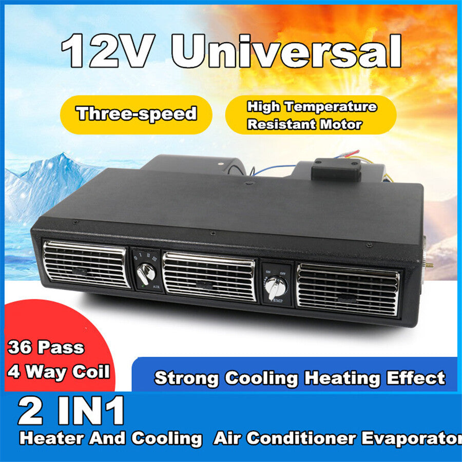 12V 3 Vents Air Conditioner Cooler Heater Dash Evaporator for Truck Hot Rod US