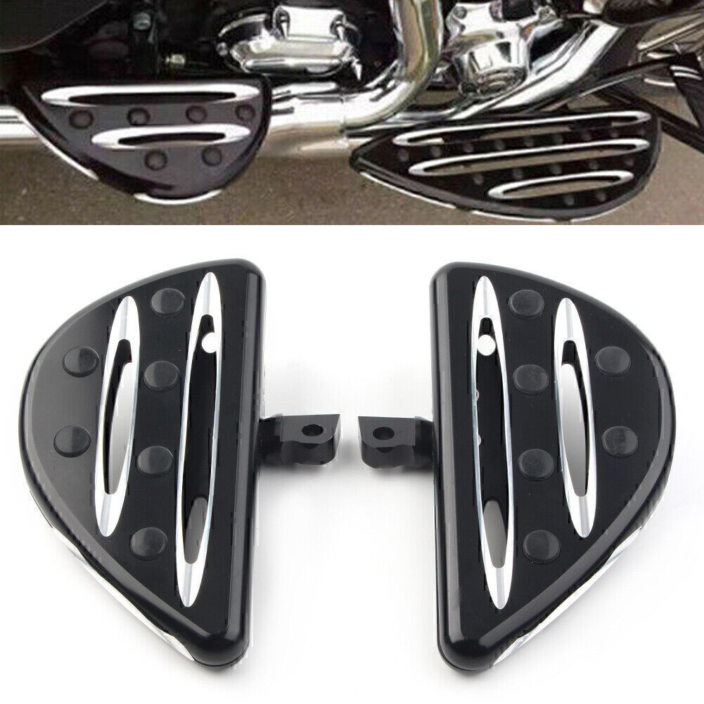 Black Rear Passenger Floorboards Boards Foot Pegs fit for Harley Electra Glide Dyna
