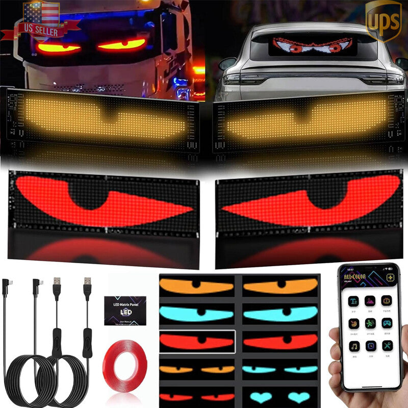 24Truck Windshield Cars Devil Eyes Light Remote for Smart Eye Lamp Soft Screen 2Pcs