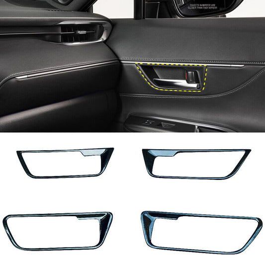Steel Interior Door Handle Frame Trim Black For 2020-2023 for Toyota Harrier Venza