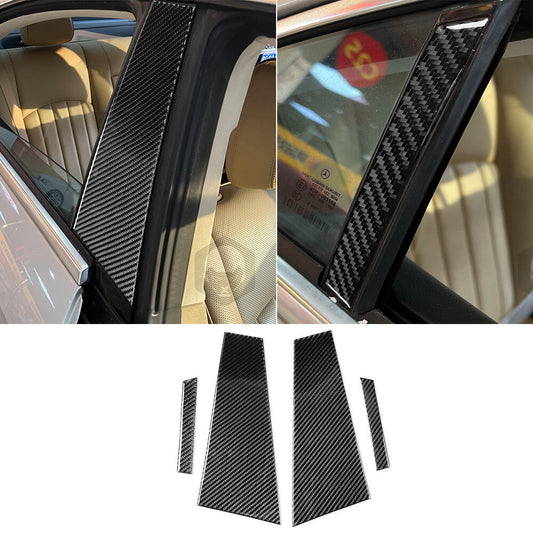 4¡ÁCarbon Fiber Door Window B Pillar Post Cover for Benz CLS Class C219 2004-2009