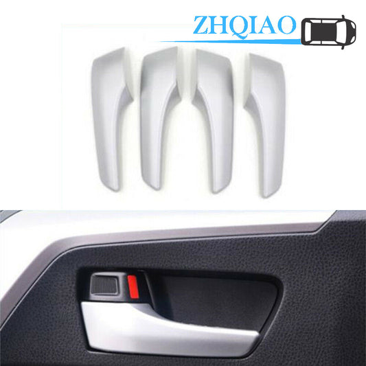 4PCS ABS Dumb silver Interior Door Handle Cover Trim for Toyota RAV4 2016-2018
