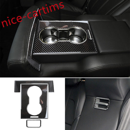 Carbon Fiber Rear Water Cup Holder Panel Trim For LR for Range Rover Sport 2014-2017
