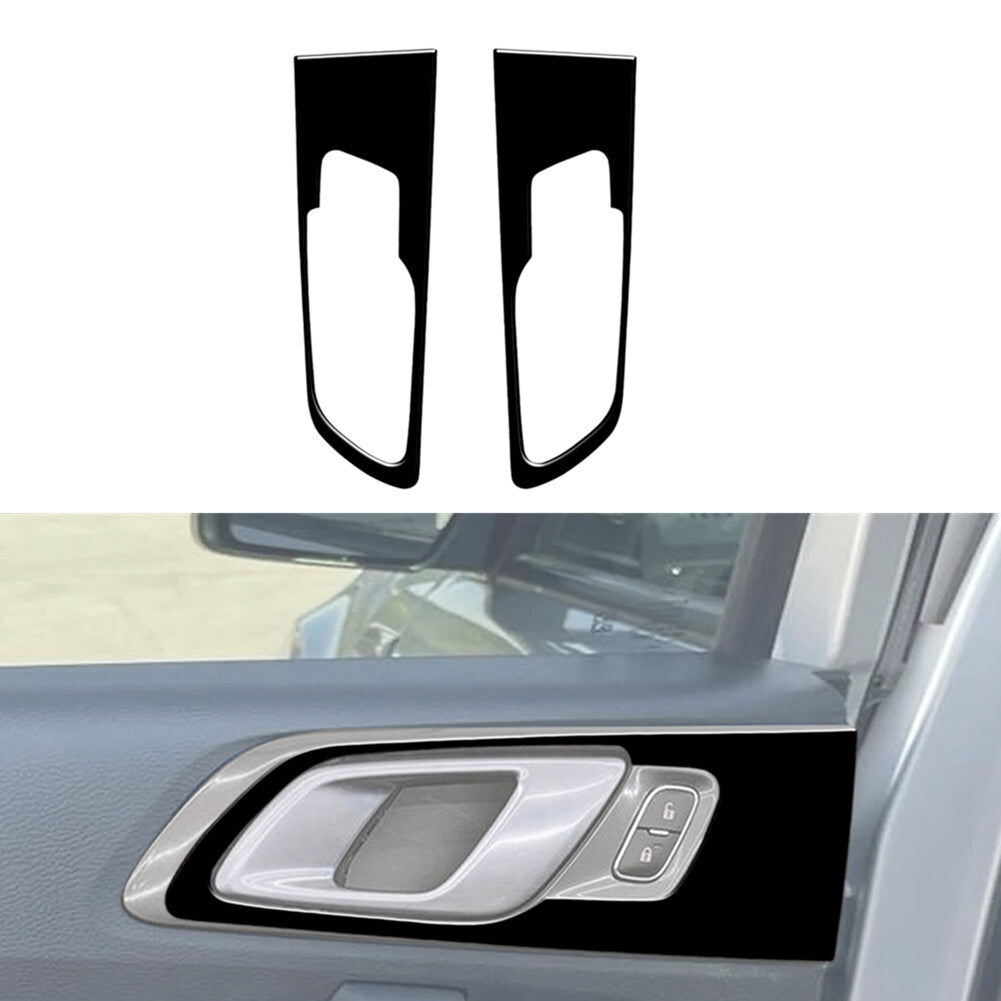 2X Glossy Black Rear Door Handle Frame Cover Trim for Ford Ranger 2019-2022