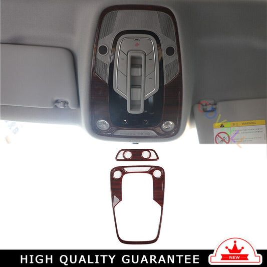 Car Inner Front Reading Lamp Frame Cover Trim Fit for Audi A5 2017-2019 Red Wood