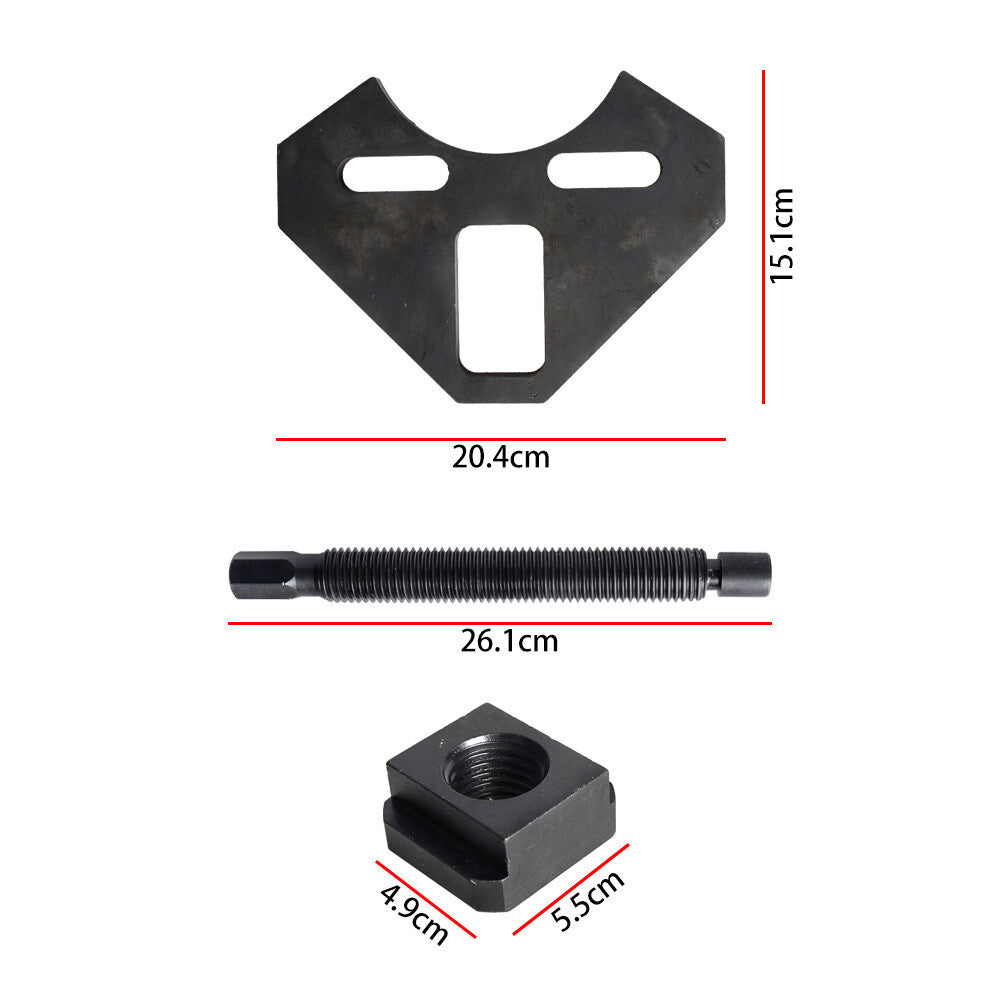 Wheel remover for black car wheels, bearings, and wheel hub removal tool kit for 5, 6, and 8 Lug wheels.