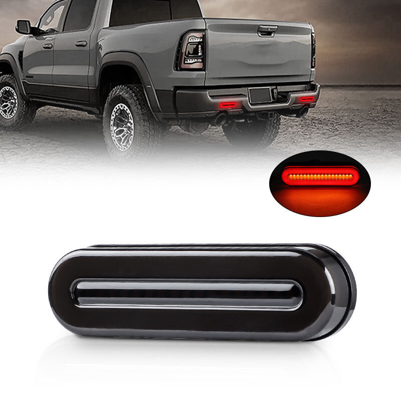 LED Sequential Flowing Turn Signal Tail Light Bar Strip Stop Brake DRL Red+Amber
