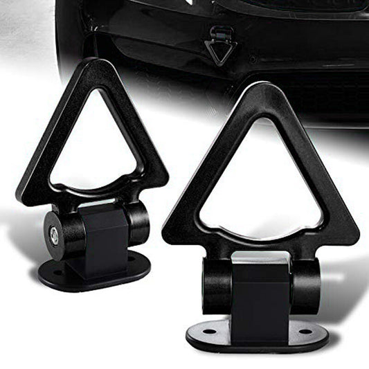 Car universal V-shaped viscose trailer hook simulation decorative ring Black