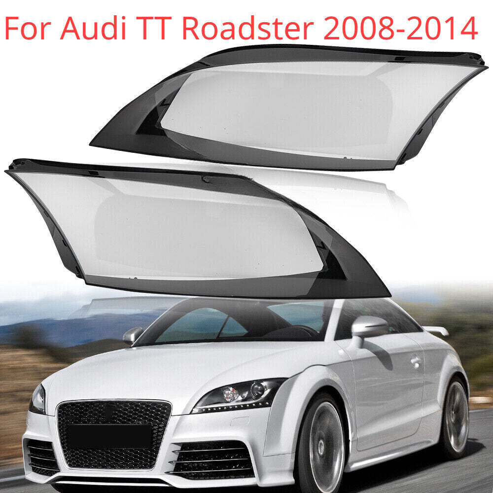A pair of left and right headlight lens covers for Audi TT Roadster 2008 - 2014.