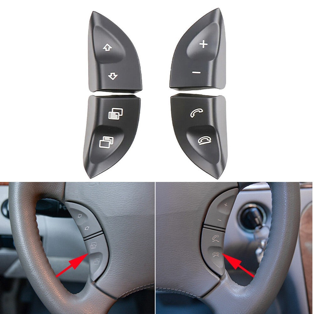 Steering Wheel Control Button Switch Cover for Mercedes W220 W215 Black