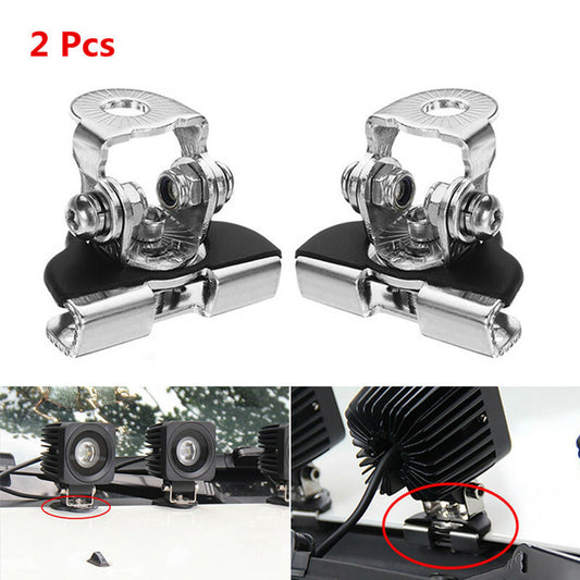 2 Pcs Stainless Steel Car Mount Bracket Clamp Offroad Led Work Light Bar Holder
