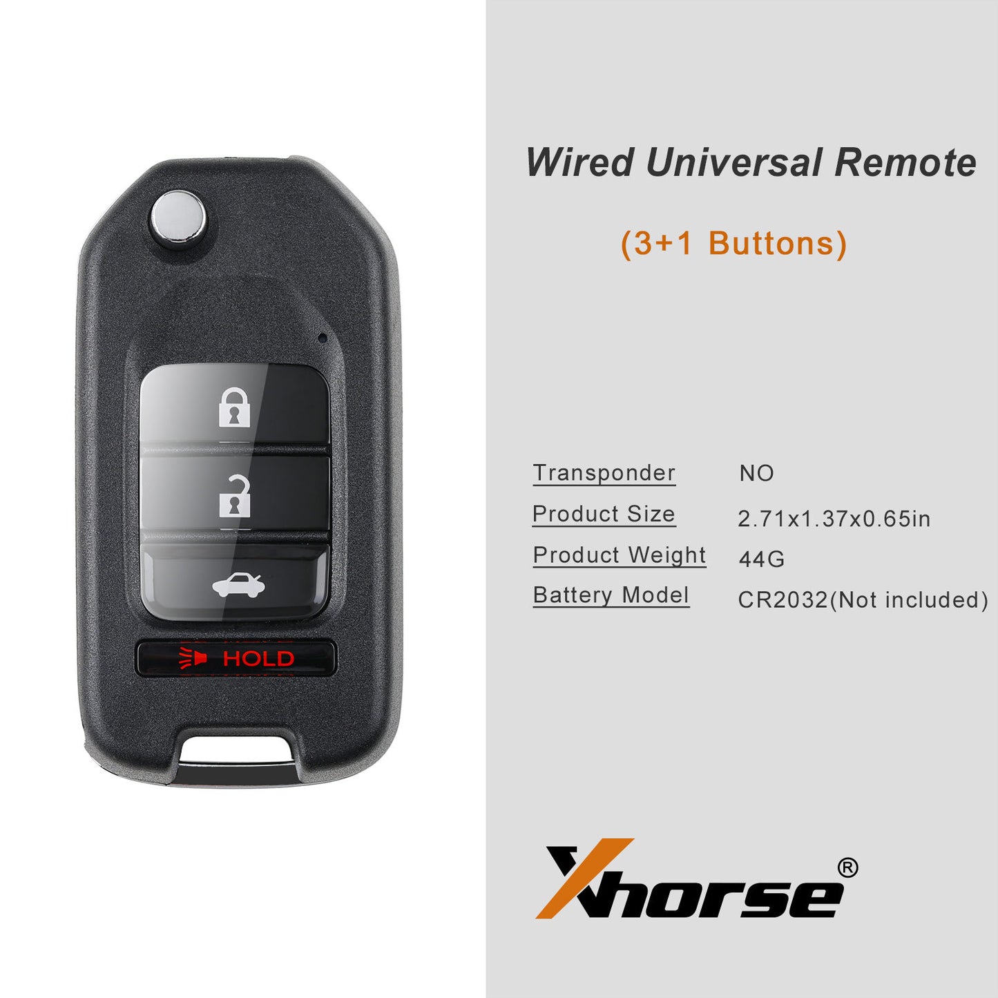 5x XKHO01EN Universal Wire Flip Remote Key for Honda Style 3+1 Buttons