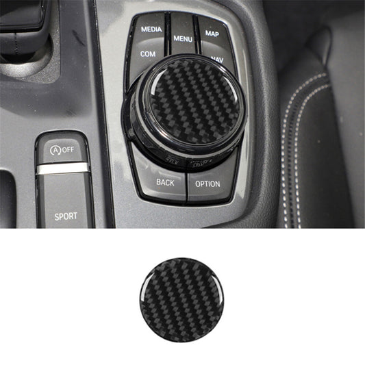 Carbon Fiber Multimedia Knob Button Cover Trim for Toyota Supra A90 2019-2022