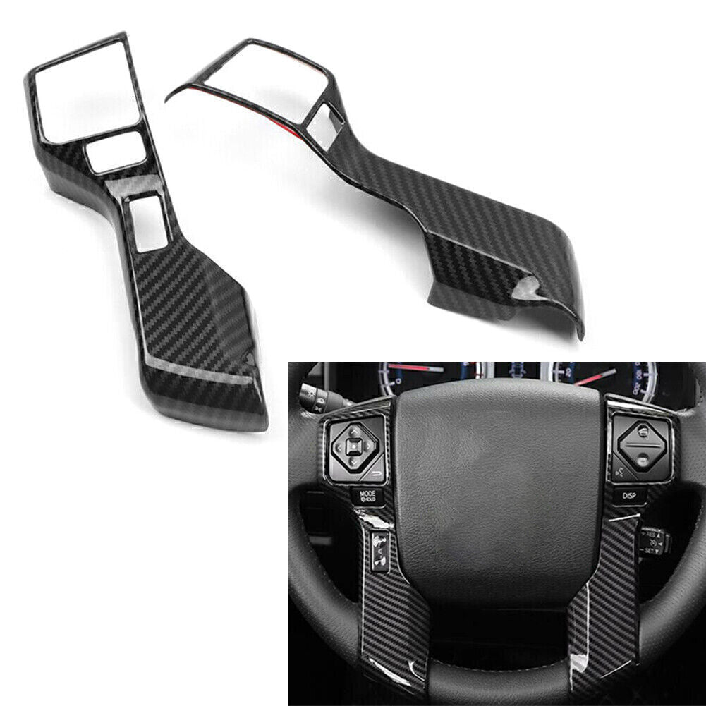 Carbon Fiber ABS Interior Steering Wheel Cover Trim Fit 2014-2020 for TOYOTA TUNDRA