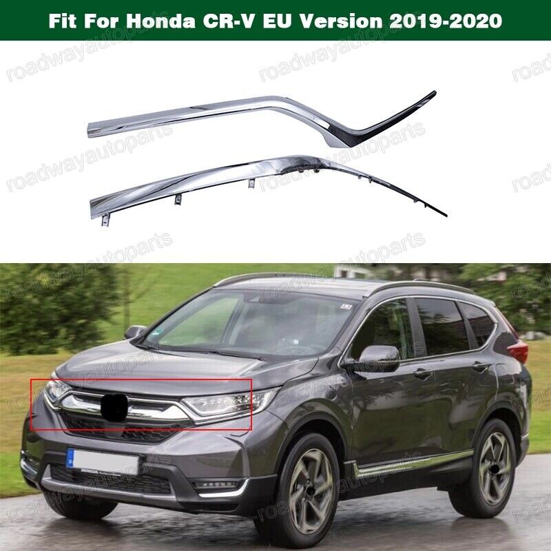 Front Bumper Headlight Chrome Molding Cover Trim Fit for Honda CR-V EU 2019-2020