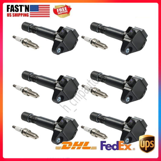UF713+97390 6X ignition coils+6X Iridium Spark Plugs for Honda Accord 2013-2017