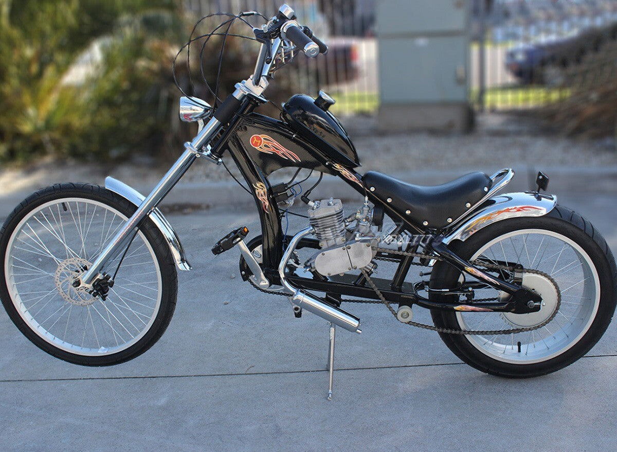 50cc 2-stroke gas engine motor kit DIY electric bicycle push bike silver