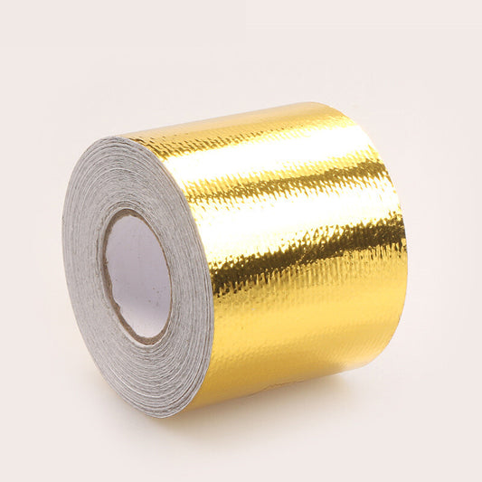 Reflective adhesive high-temperature heat-insulating packaging tape rolls are used for air intake pipes.