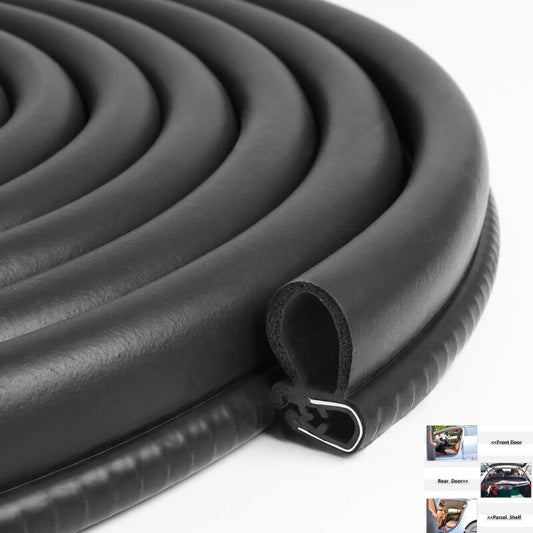 16.4ft Car Door Rubber Seal Strip Trim Seal with Side Bulb Car Weather Stripping