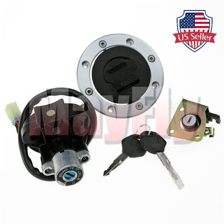 Fit For GSXR600/750/1000 01-03 Ignition Switch Lock Fuel Gas Cap Cover Key Set