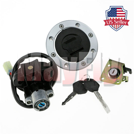 Fit For GSXR600/750/1000 01-03 Ignition Switch Lock Fuel Gas Cap Cover Key Set