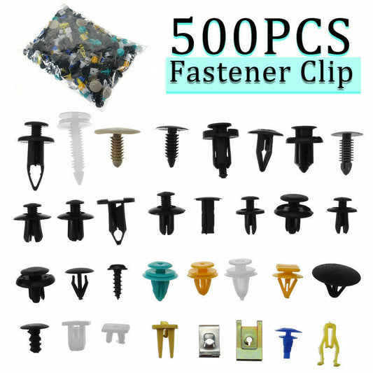 500-piece pack of mixed car fastener clips, bumper fender trim, plastic rivets, car clips