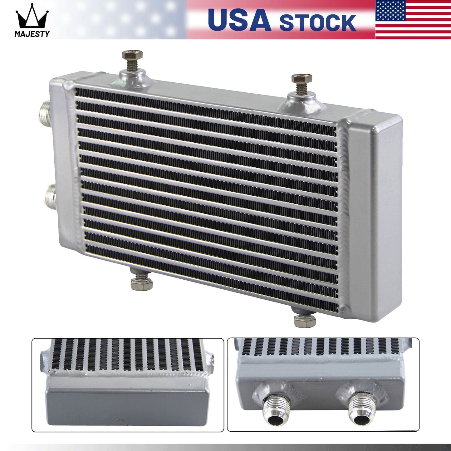 Universal Dual Pass Bar  Plate Oil Cooler Small Core:9.5x5.5x1.58 AN10 SL
