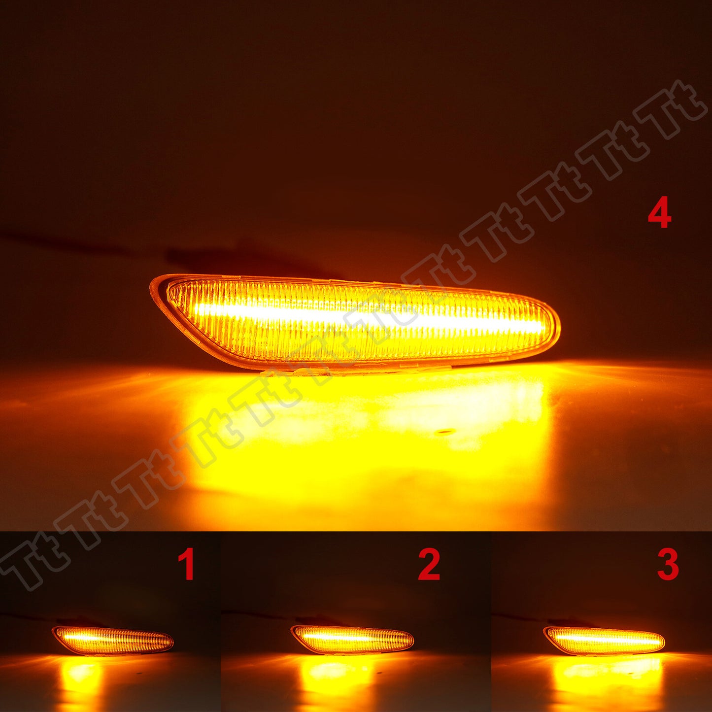 Two LED sequential side marker lights for BMW E46, E60, E61, E81, E82, E88, E90, E91, E92