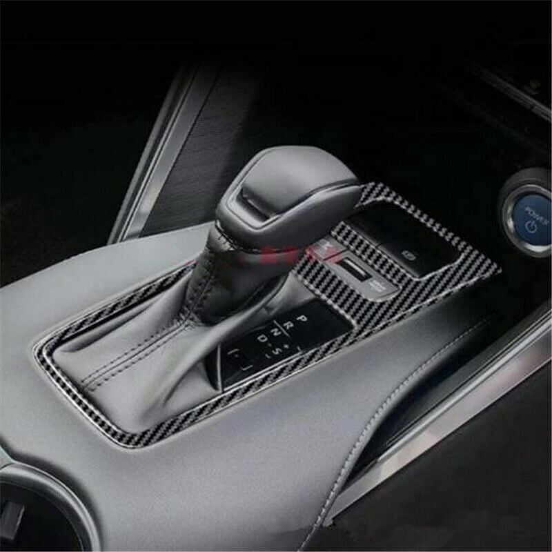 Carbon Fiber Look ABS Gear Shift Box Panel Cover Trim for Toyota Venza 2021-2023