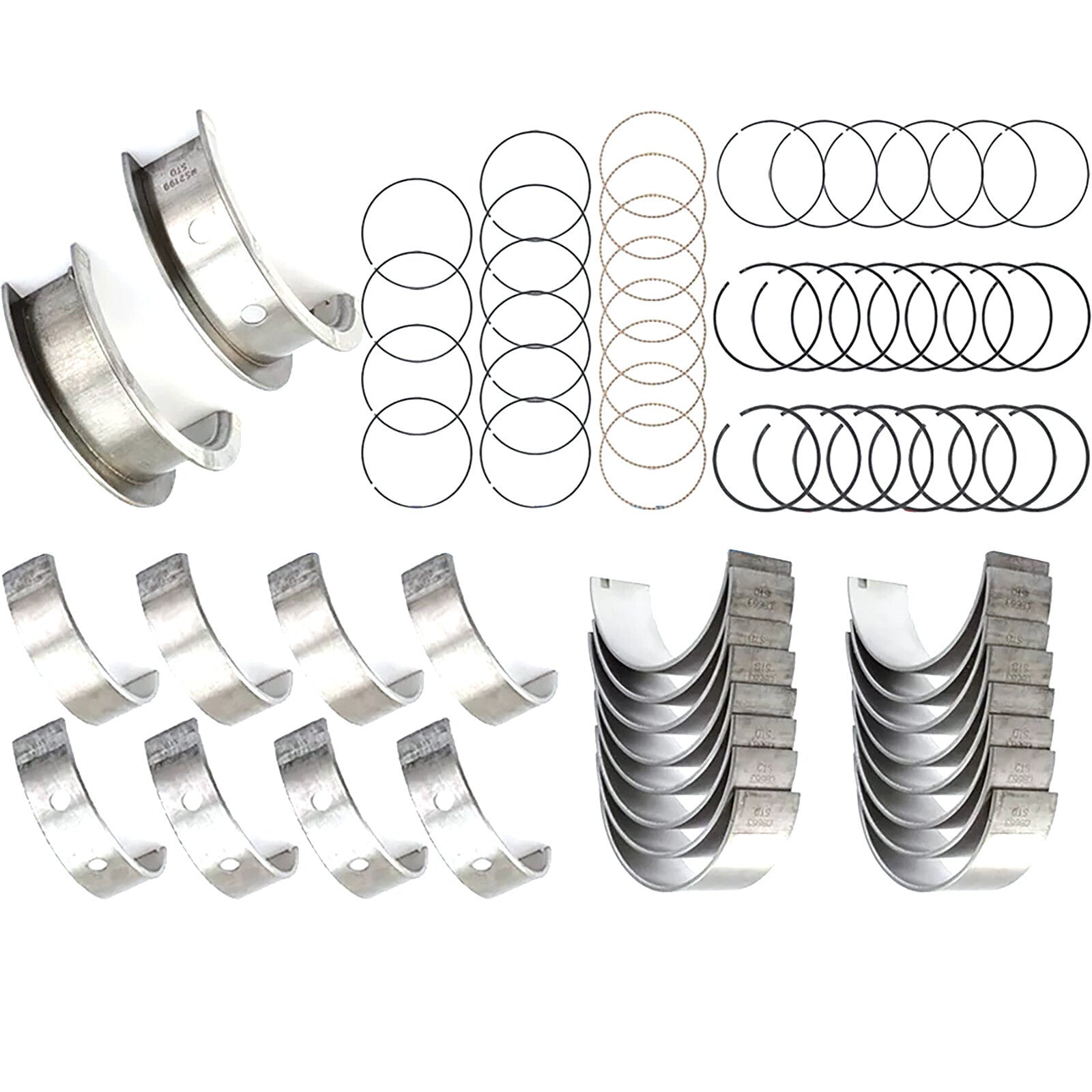 Main  Rod Bearings w/ Piston Rings 99-16 for CHEVY for GM LS Gen III IV New
