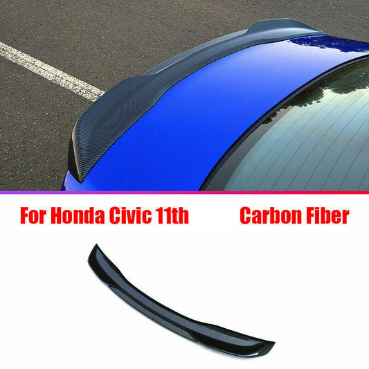 for Honda for Civic 2022-2023 Carbon Fiber ABS Rear Spoiler Tail Trunk Lip Wing Bar